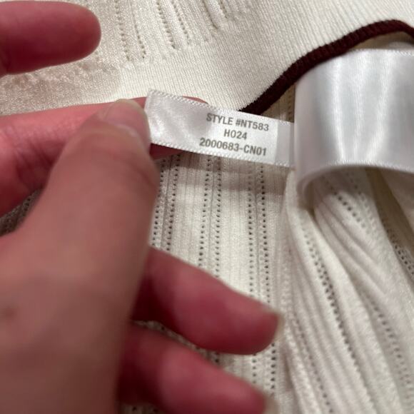 NWT Madewell The Signature Knit Johnny Collar Sweater M Cream Preppy Old Money - Picture 7 of 8